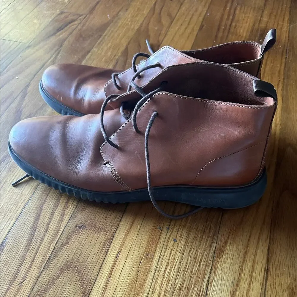 Cole Haan Zerogrand Chukka Boots Brown Leather Men’s 11.5M Lightweight